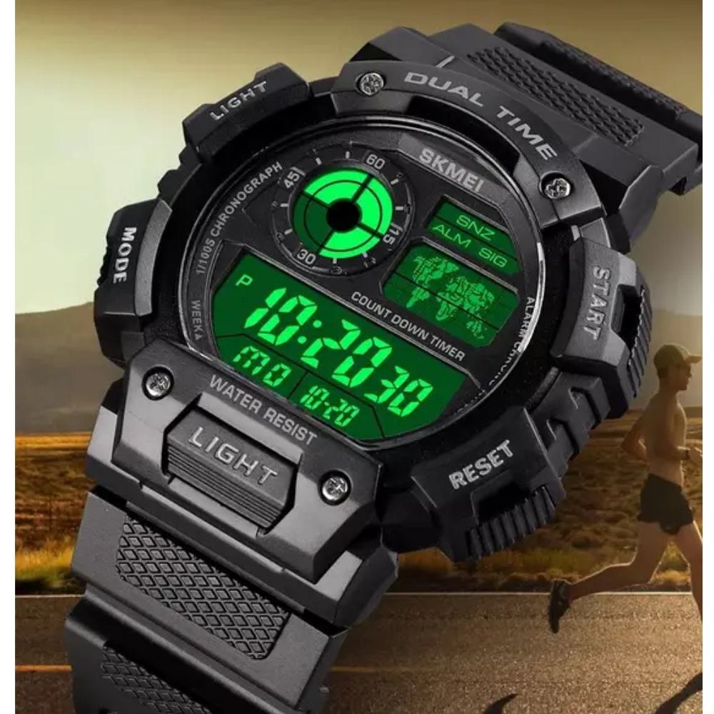 Наручные часы мужские Skmei электронные военные с подсветкой водостойкие ударопрочные Черный (1723) - фото 9 Наручные часы мужские Skmei электронные военные с подсветкой водостойкие ударопрочные Черный (1723) - фото 9