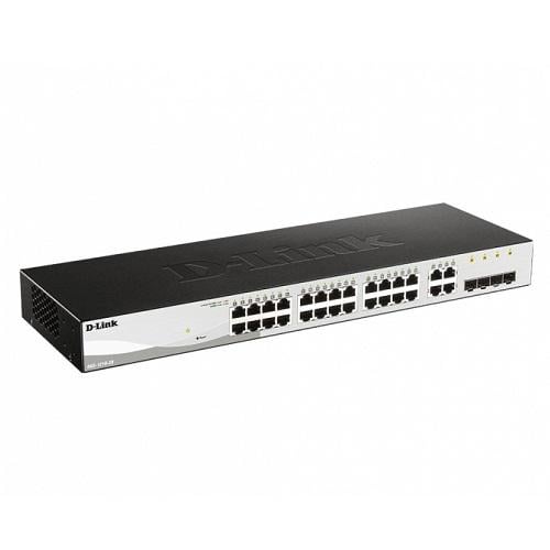 Коммутатор D-Link DGS-1210-28/E 24xGE 4xGE/SFP WebSmart 41,7 Мбит/с 1 Мб металлический Черный (588119) - фото 3