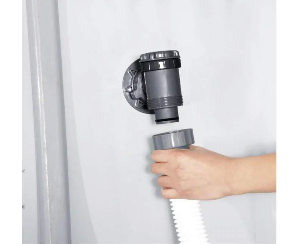 Шланг гофрований з гайками 3 м Білий (132-9-11010) - фото 2