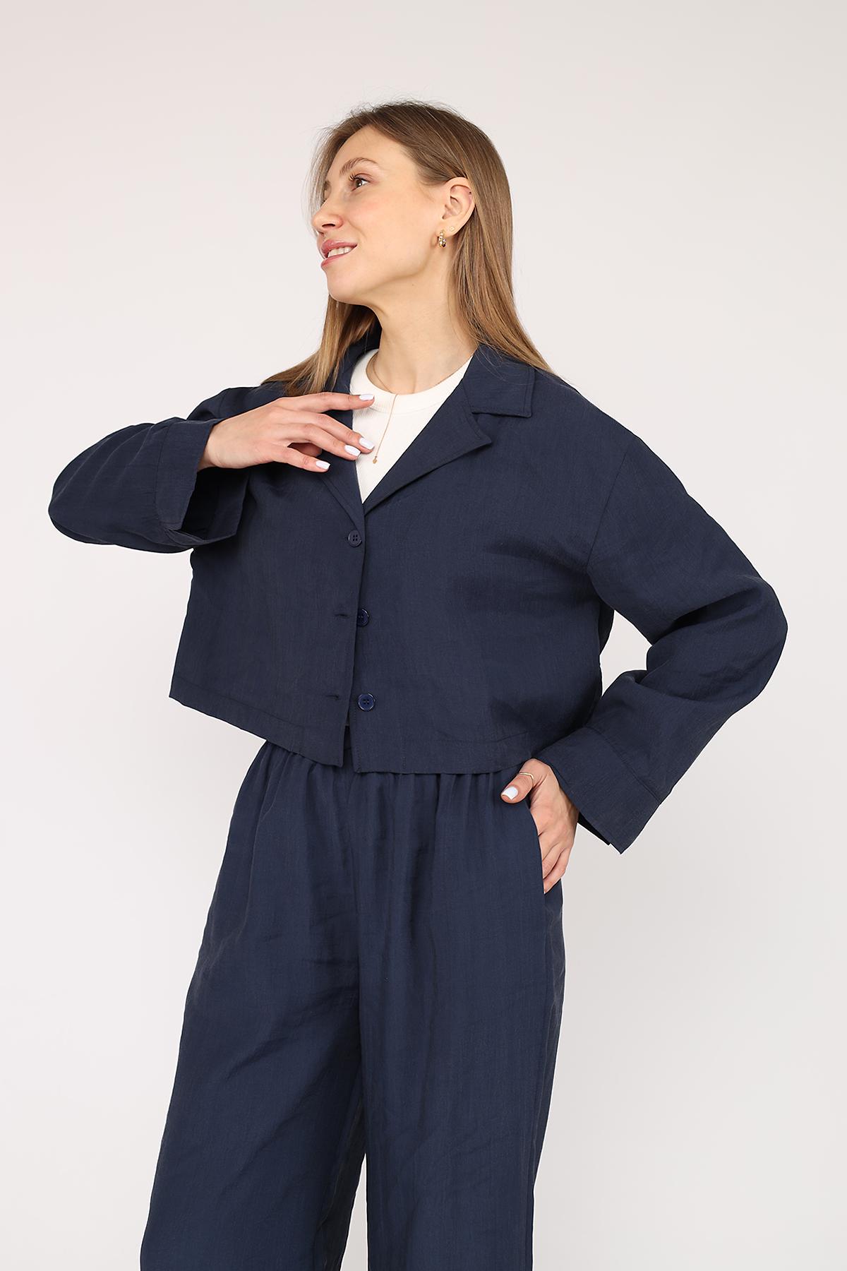 Рубашка женская ЦБ-00272353 р. 46 Индиго (SKT001051025) - фото 2 Рубашка женская ЦБ-00272353 р. 46 Индиго (SKT001051025) - фото 2