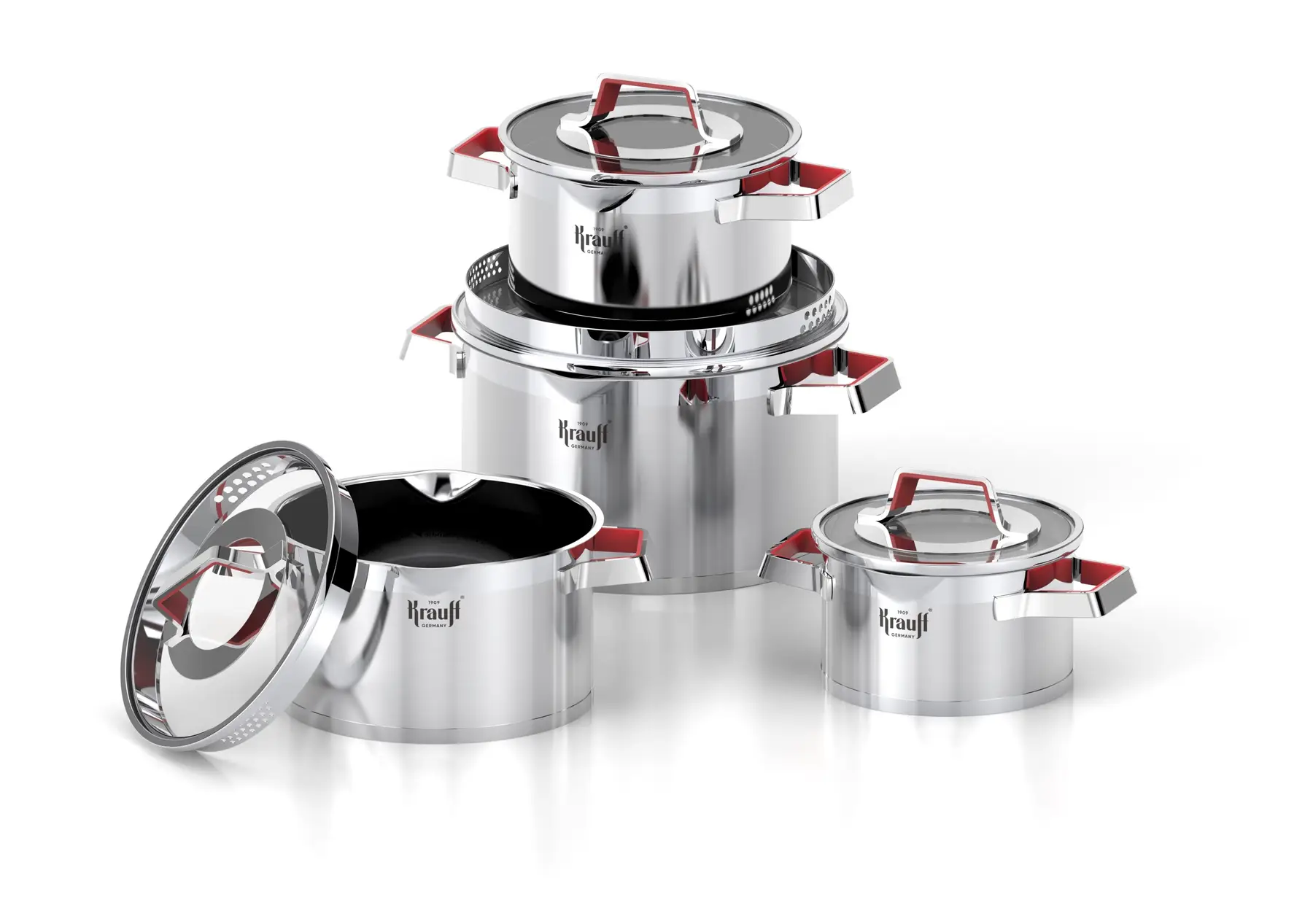 Набор кастрюль Krauff Moderne Rot со сковородой WOK Hamburg 9 пр. (26248946) - фото 10 Набор кастрюль Krauff Moderne Rot со сковородой WOK Hamburg 9 пр. (26248946) - фото 10