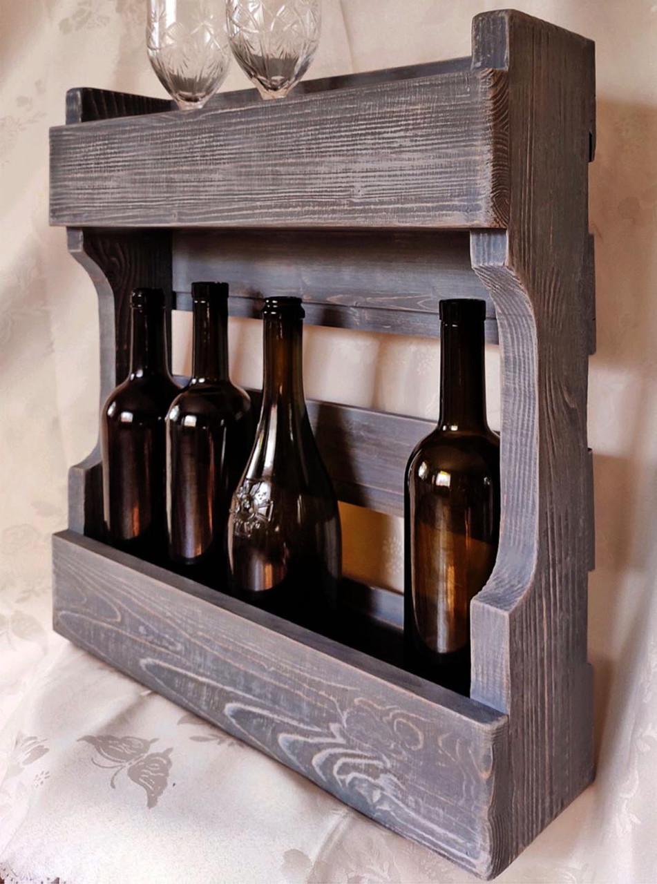 Полка для вина настенная из дерева Такада Лофира (ПНК-017839)