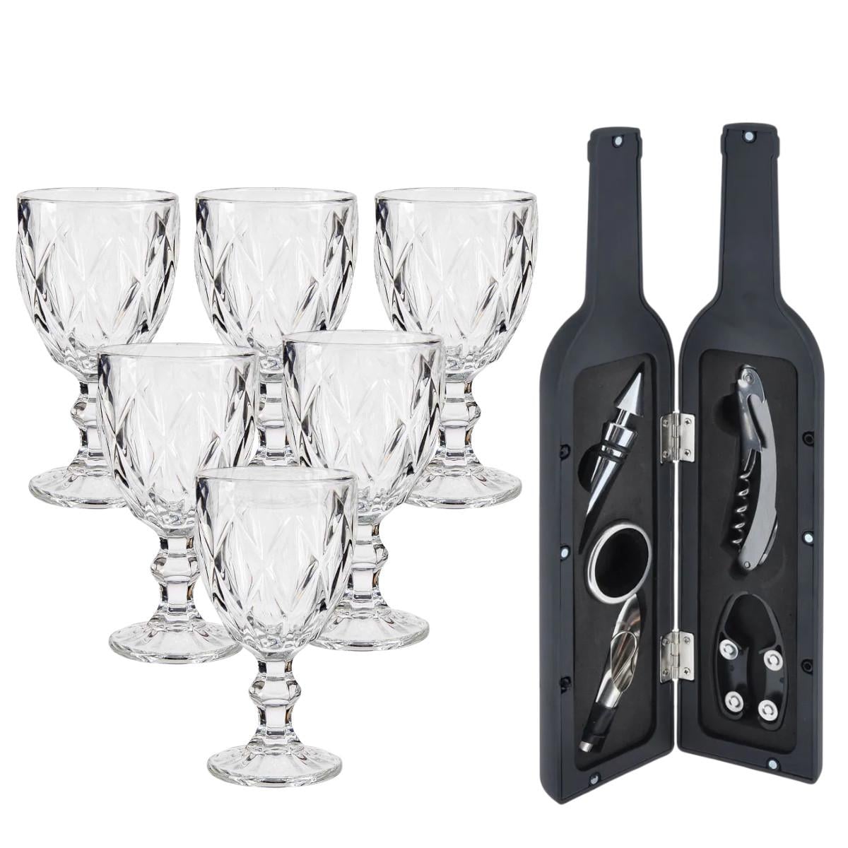 Набор сомелье для вина KITUA 5 предметов и 6 бокалов 310 мл