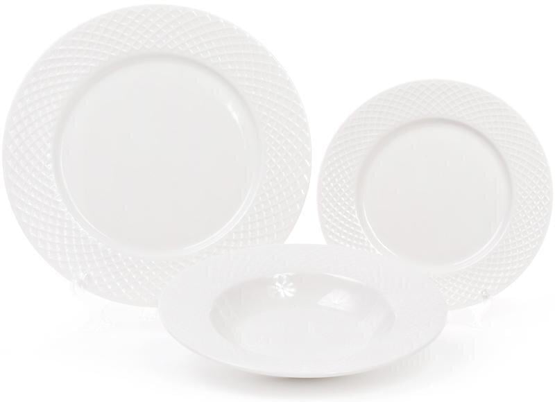 Набор 8 фарфоровых тарелок Emilia-Romagna 27 см обеденные Сетка - фото 2 Набор 8 фарфоровых тарелок Emilia-Romagna 27 см обеденные Сетка - фото 2