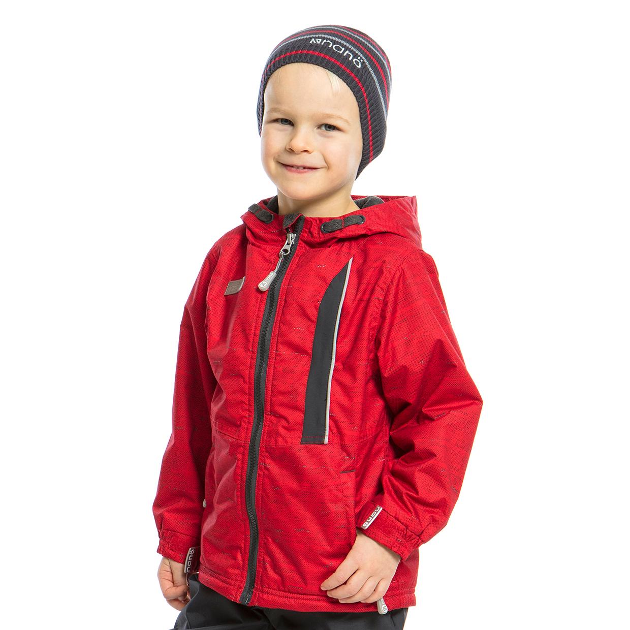 Куртка детская демисезонная Nano S18J251 для мальчика на флисе 74-82 см Ярко-красный (S18J251-FerrariRed-12m) - фото 3
