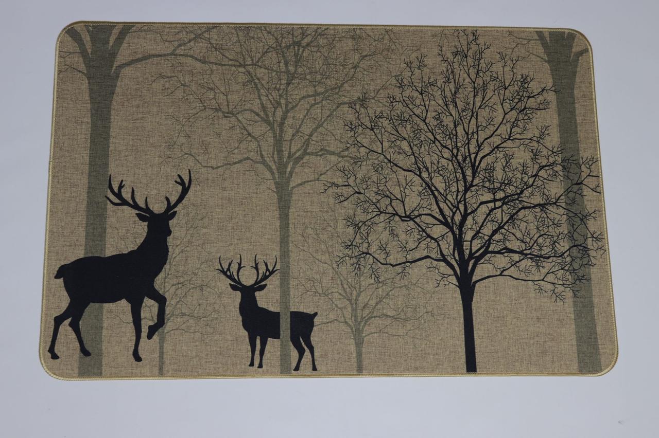 Коврик входной Лен deer на упругой каучуковой основе 60x90 см (5392/4)