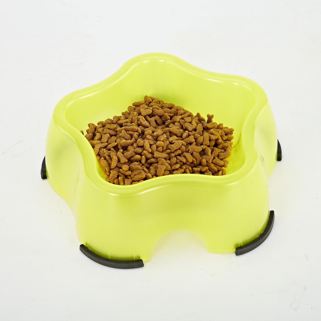 Миска для тварин пластикова Зірка 16х5 см Жовтий (2595114163)