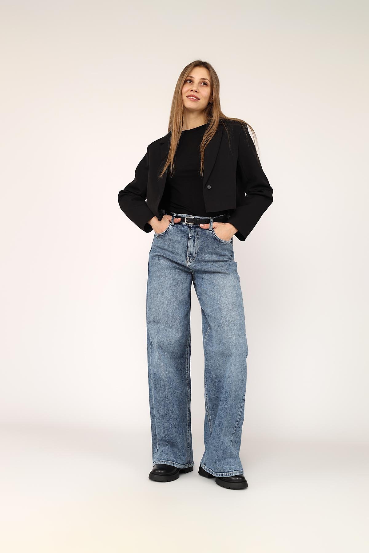 Джинсы женские Baggy ЦБ-00271103 р. 50 Голубой (SKT001047831)