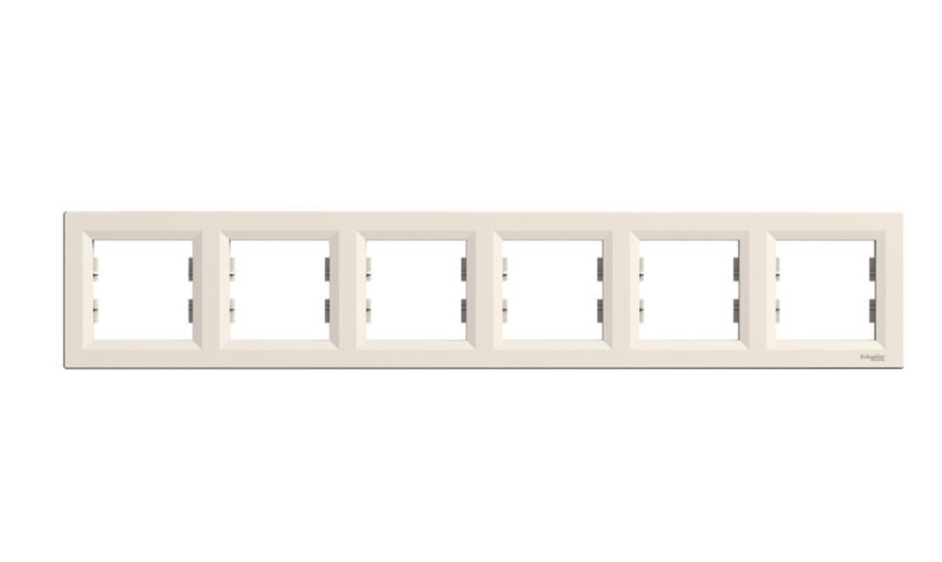 Рамка Schneider Electric Asfora ABS 5-местная горизонтальная Слоновая кость (EPH5800623)