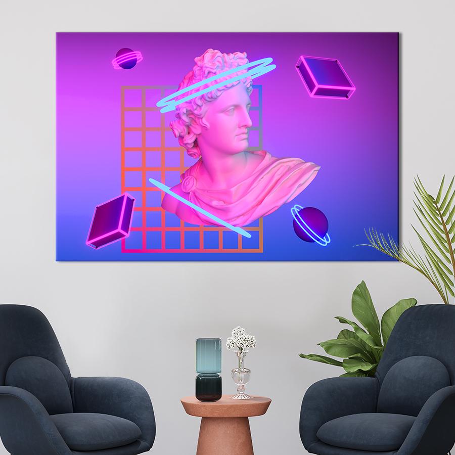 Настенний декор Коллаж с Аполлоном на ярком фоне 80x54 см (2016-1)