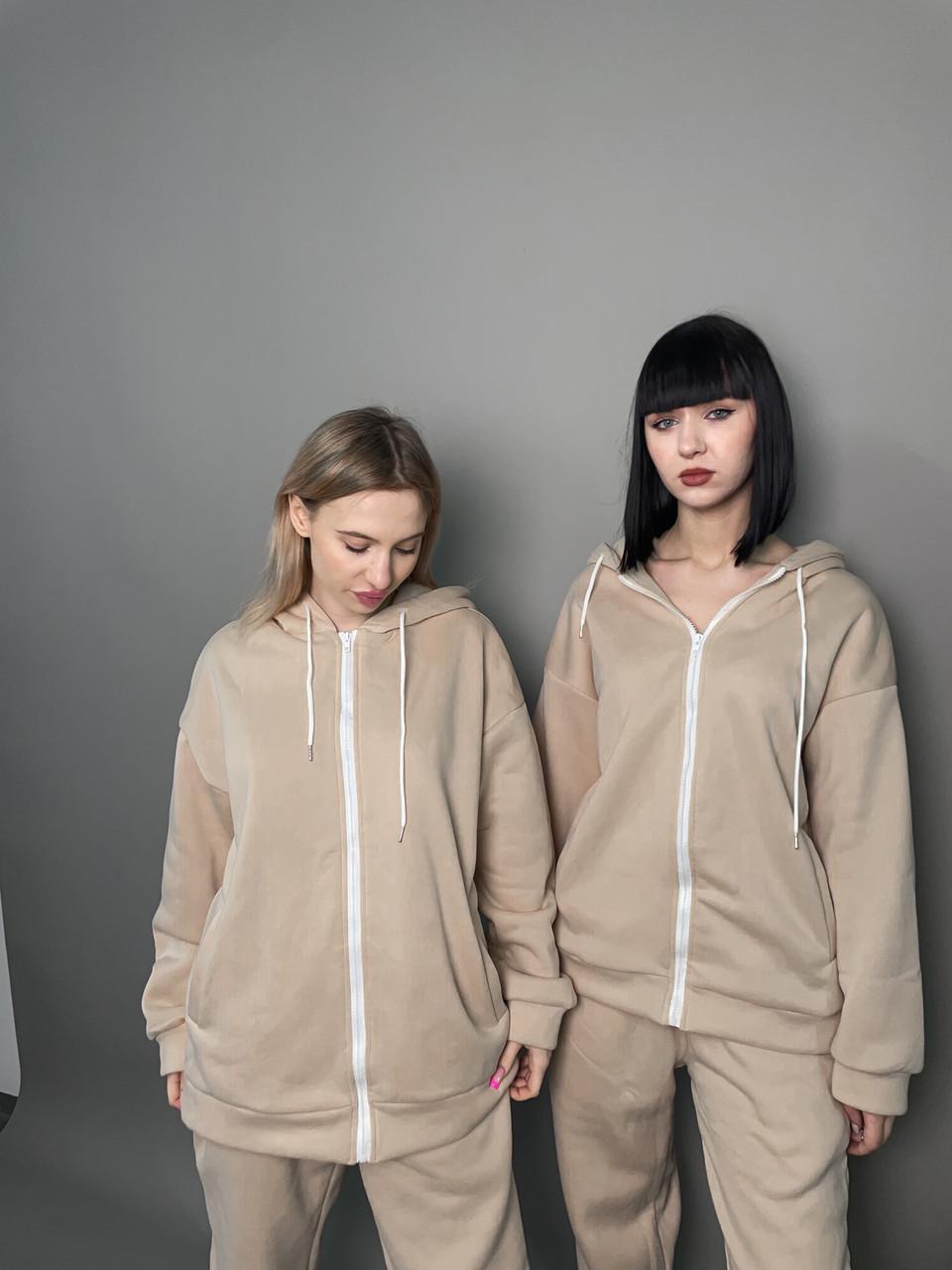 Спортивний костюм EleveFashion FlashFit на блискавці XL Бежевий (2020626557) - фото 8