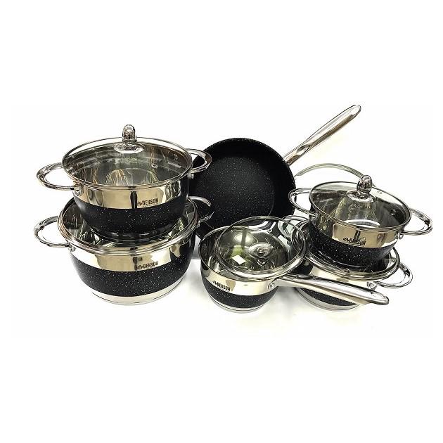 Набор кастрюль BN-293 нержавеющая сталь 12 пр. Черный (9508487)