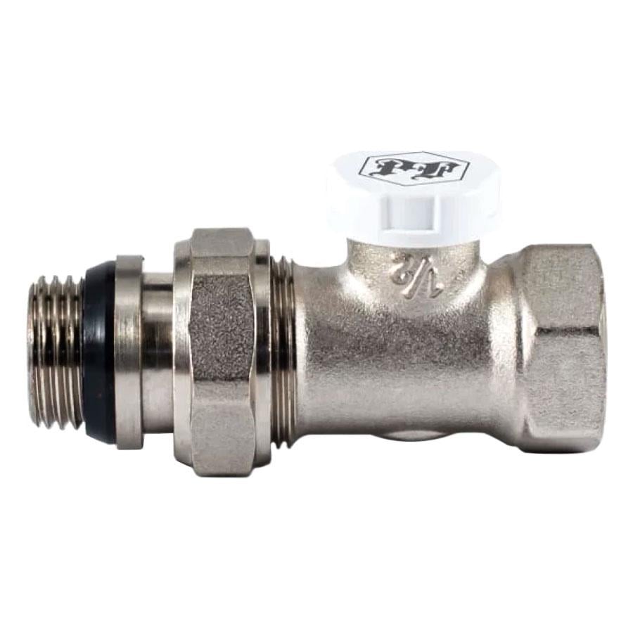 Кран радиаторный прямой PROFACTOR 1/2" нижний с резинкой PF RVS 376 UR (AKD52628)
