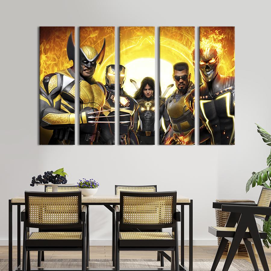 Картина модульная из 5 частей Мистические герои Марвел сыновья полуночи M 87x50 см (728-51)