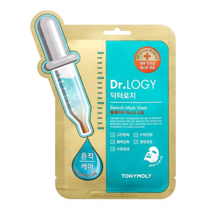 Маска для лица Tony Moly Dr.Logy Blemish Mask Sheet сглаживающая и заживляющая 23 мл (8806194008790)
