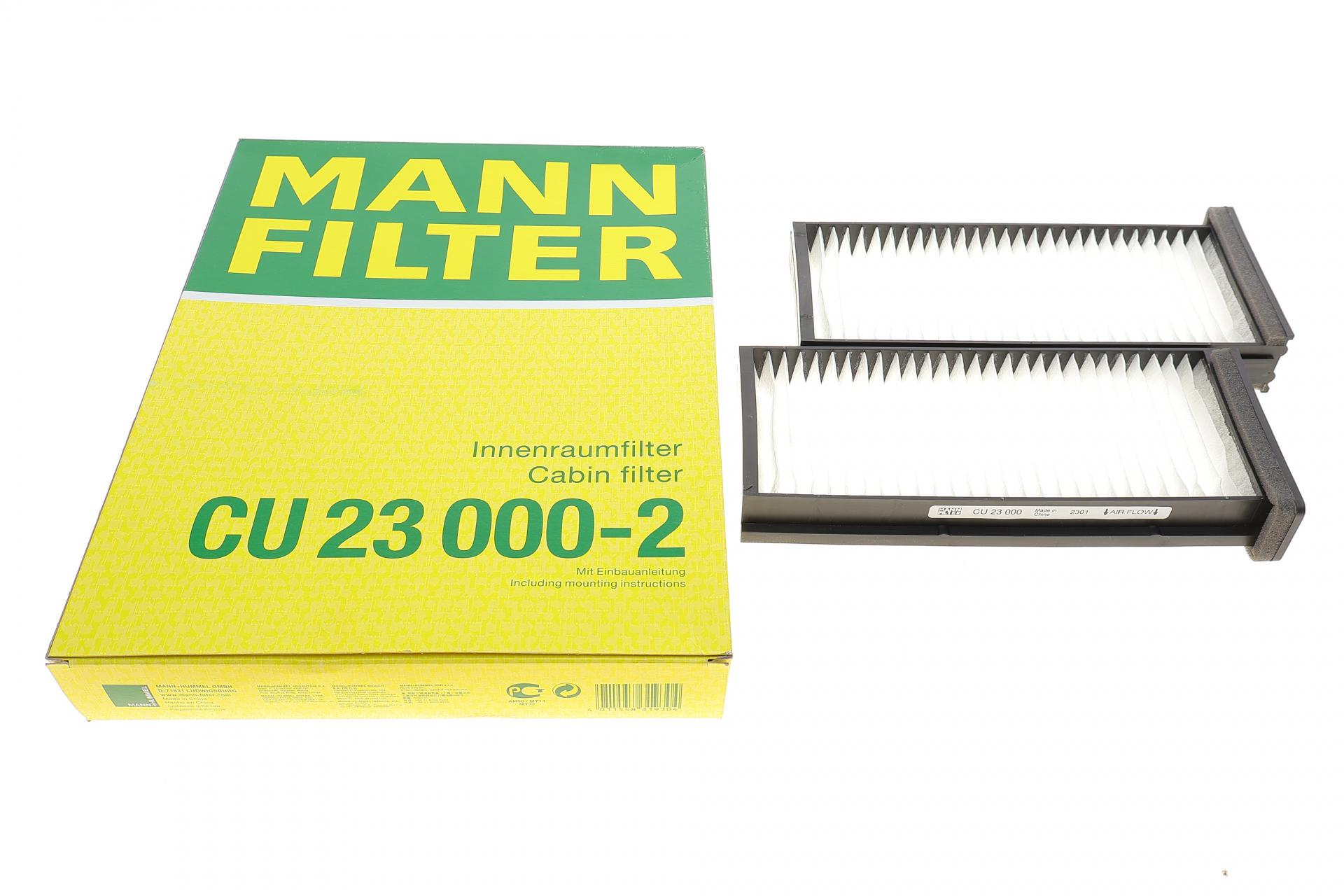 Фильтр салона Mann-Filter для Mitsubishi Carisma/Colt 00-06/Lancer 92-03/L200/Pajero Sport 96-08 2 шт. (CU 23 000-2)