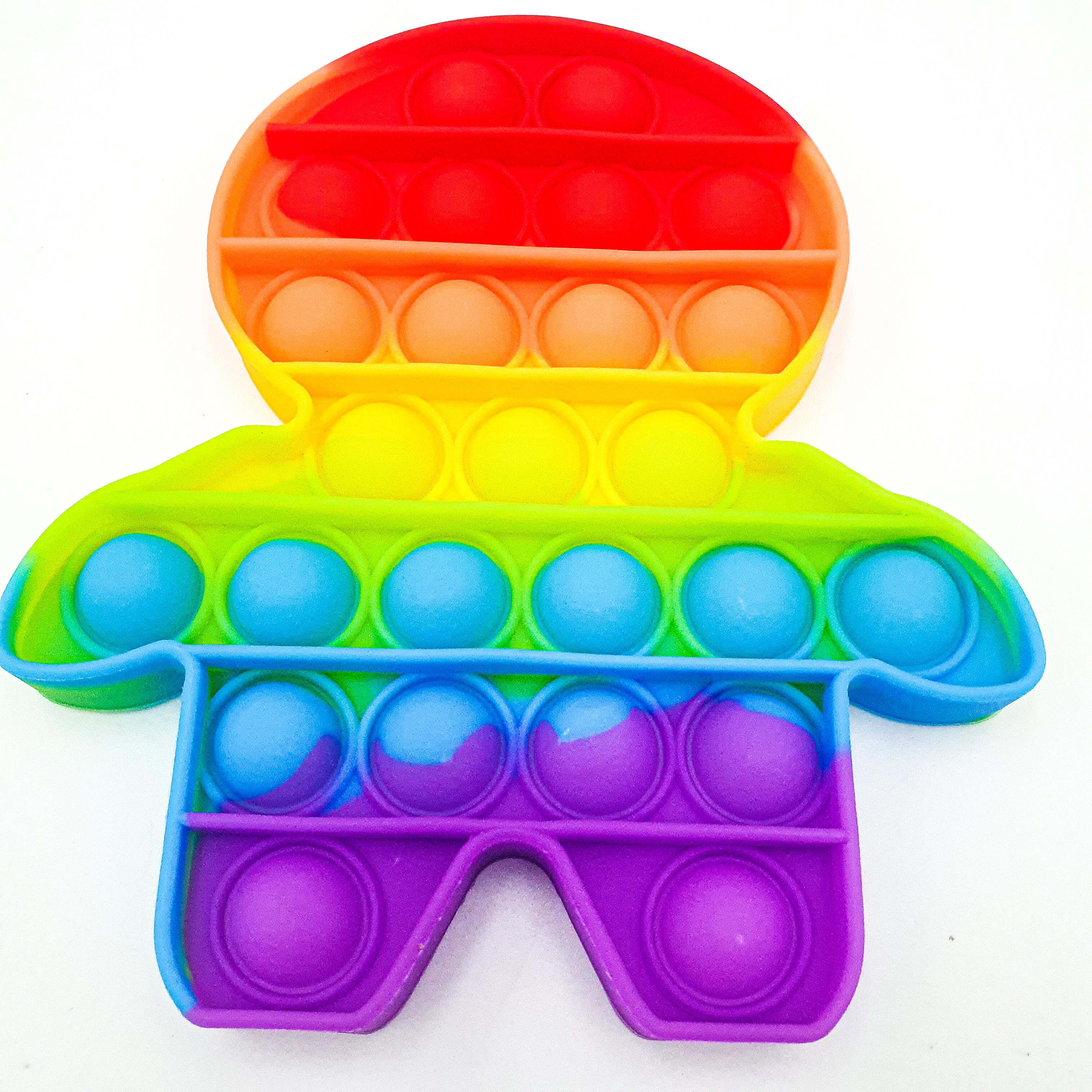 Игрушка-антистресс UKC Pop It Fidget человечек Радуга (8b543a7f)