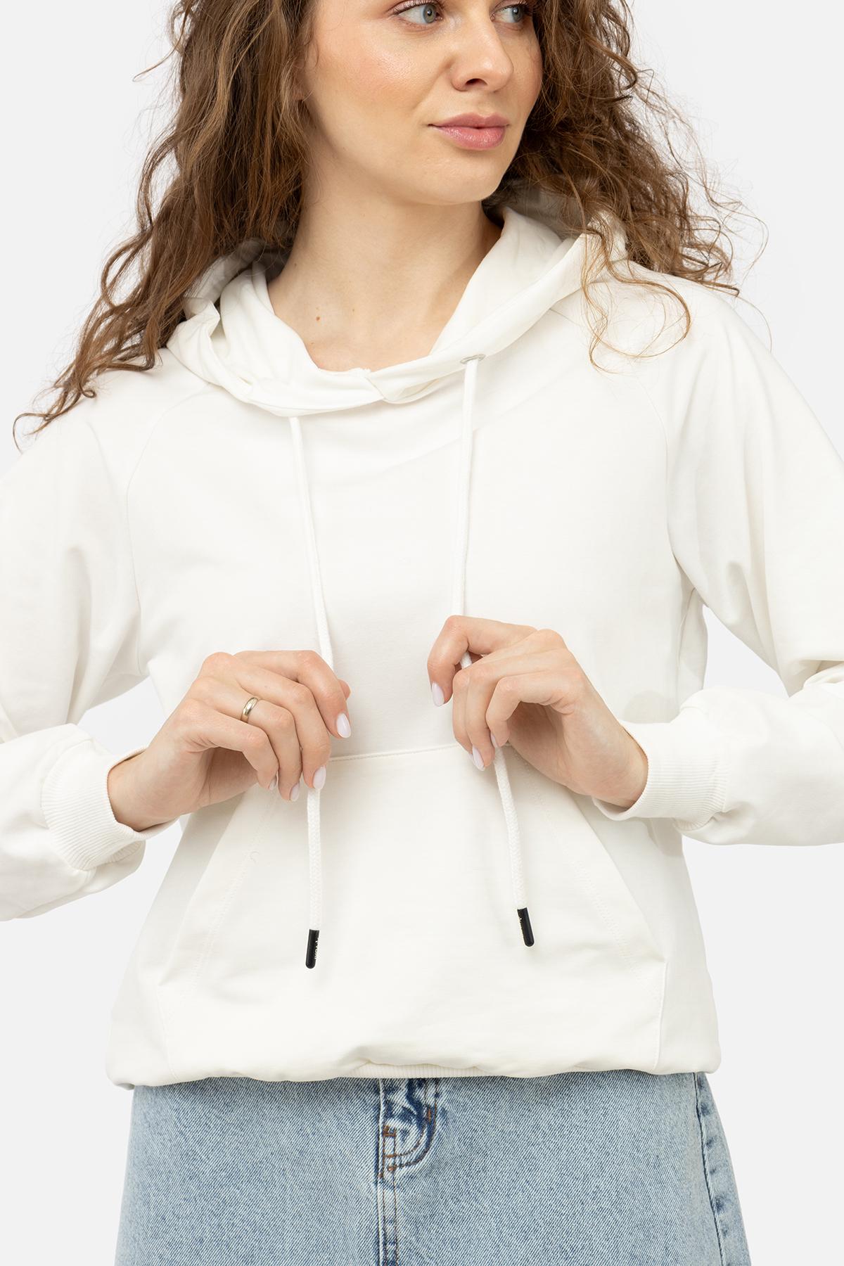 Худи женский р. 50 Молочный (SKT000957834) - фото 3 Худи женский р. 50 Молочный (SKT000957834) - фото 3