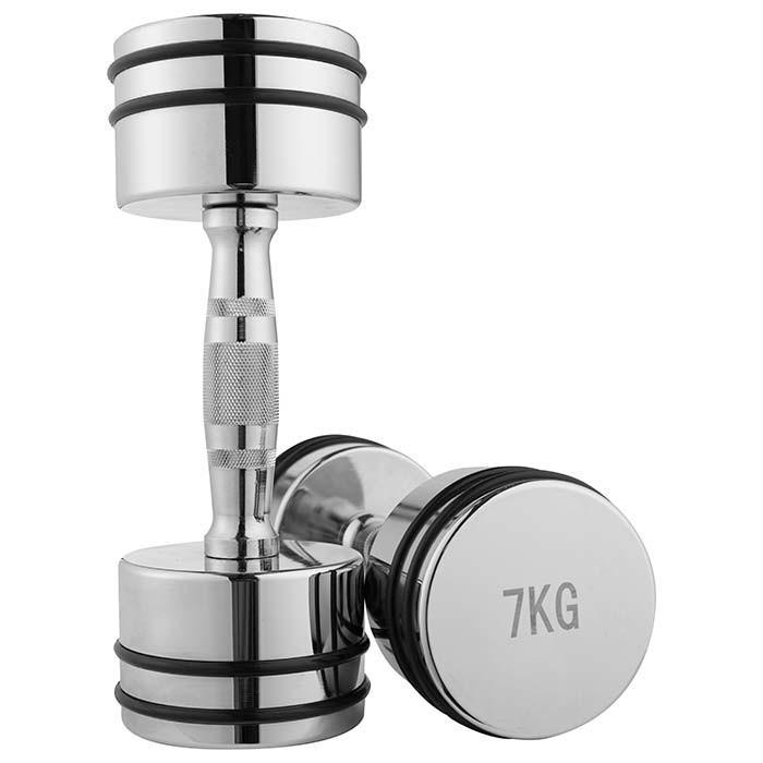 Гантель резиновое кольцо 7 кг 1 шт. Хром (80034D-7) - фото 2 Гантель резиновое кольцо 7 кг 1 шт. Хром (80034D-7) - фото 2