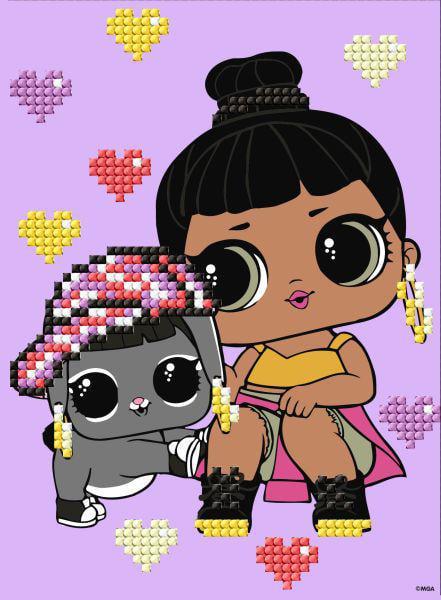 Алмазная мозаика с частичной выкладкой Ideyka LOL Surprise! Honey Bun With Bunny Hun 15х20 см (Id-AML1204)