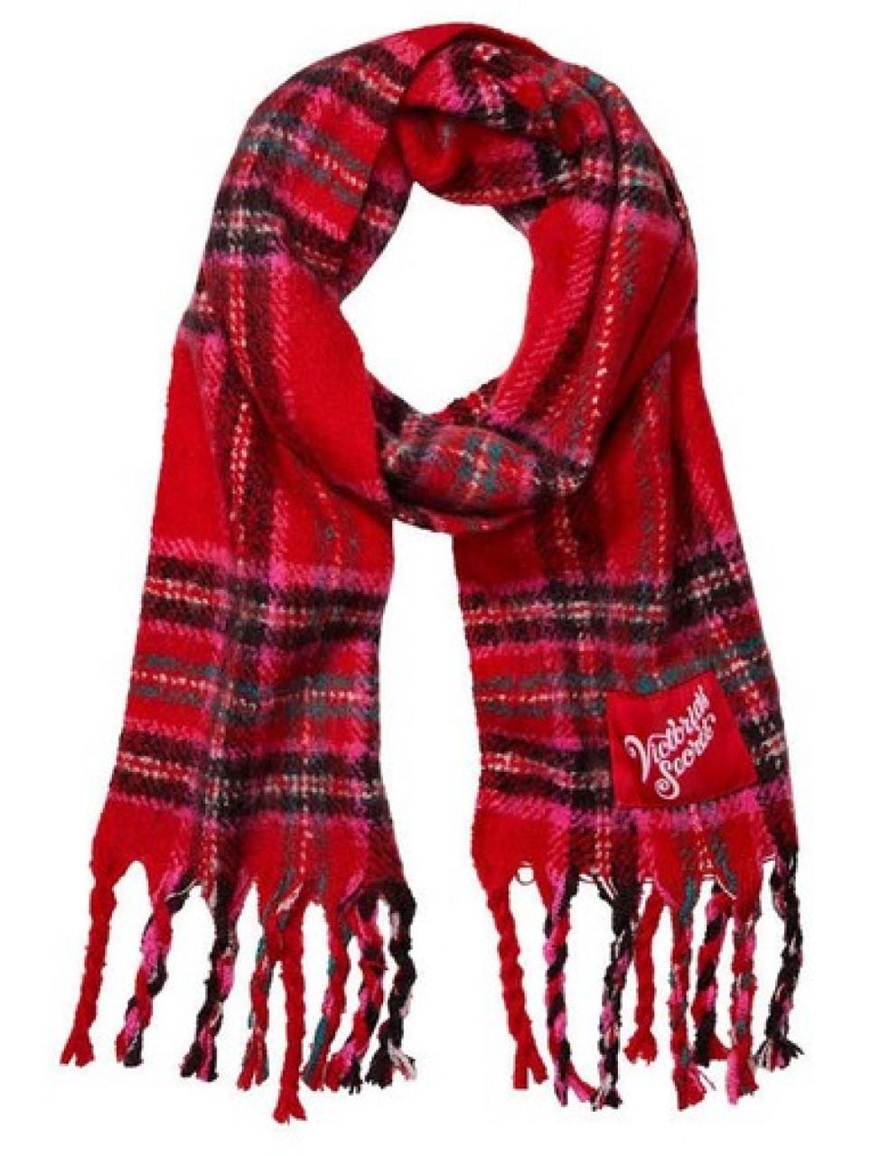 Шарф женский в клетку Victoria’s Secret Cozy Plaid Scarf OneSize Красный (2796650383)