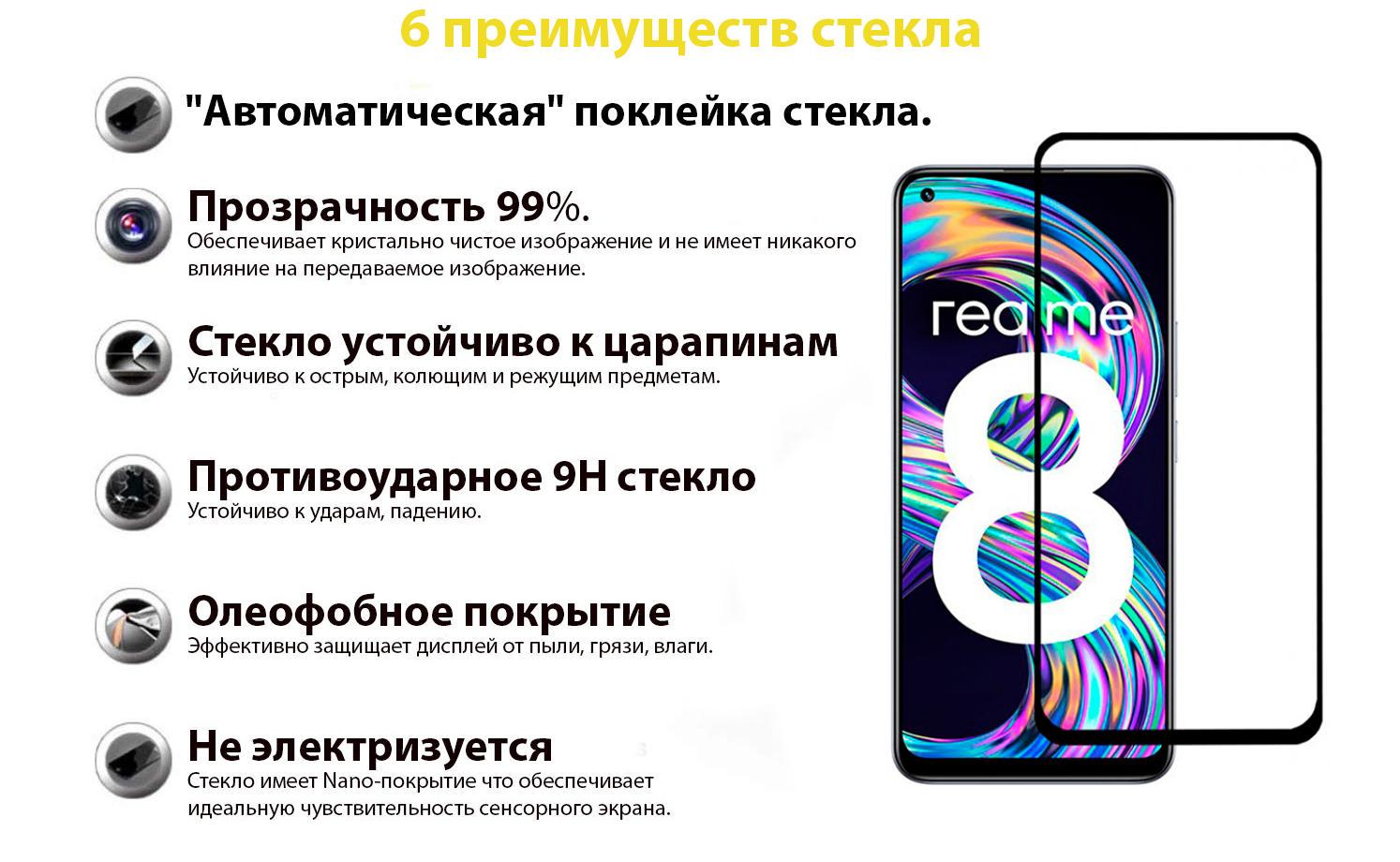 Захисне скло BeCover для Realme 8/8 Pro Black (706684) - фото 2