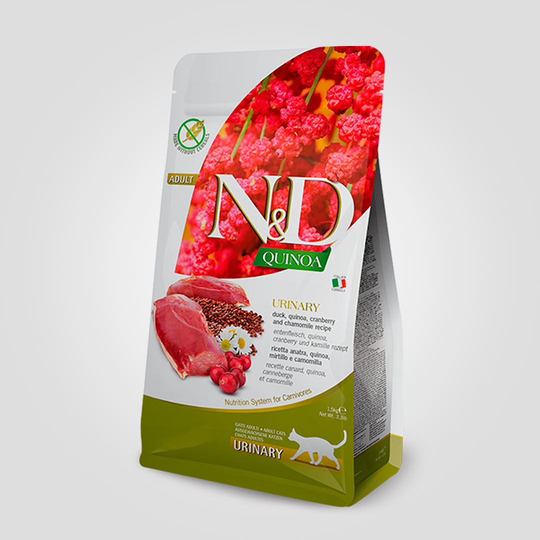 Корм сухой Farmina N&D Quinoa URINARY для кошек профилактика мочекаменной болезни с уткой 1,5 кг (20503902)
