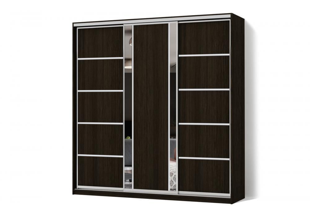 Шкаф-купе Luхe 3 двери Комби/Комби/Комби рисунок 26-33-26 CLS-III 2200х2400х600 мм Венге магия (49771)