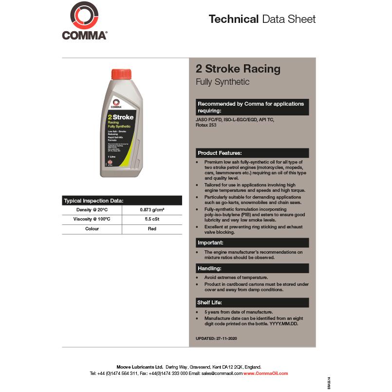 Мастило двотактне COMMA TWO STROKE FULLY SYN 1 л - фото 2