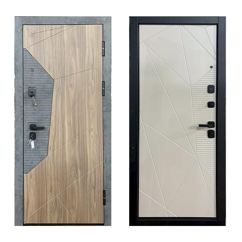 Дверь входная правая TD MM8012 2050х860 мм Орех коньяк/Бетон/Белый (33514863)