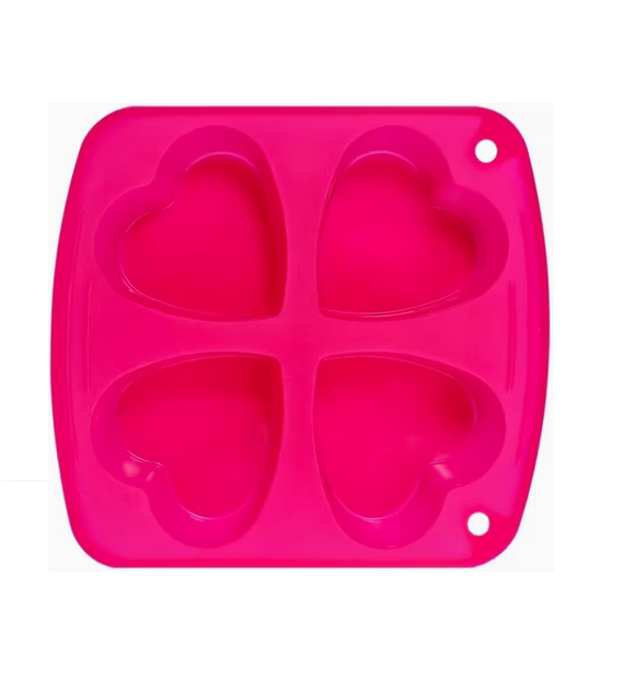 Форма силиконовая для выпечки сердечек Розовый (SAM-16175)