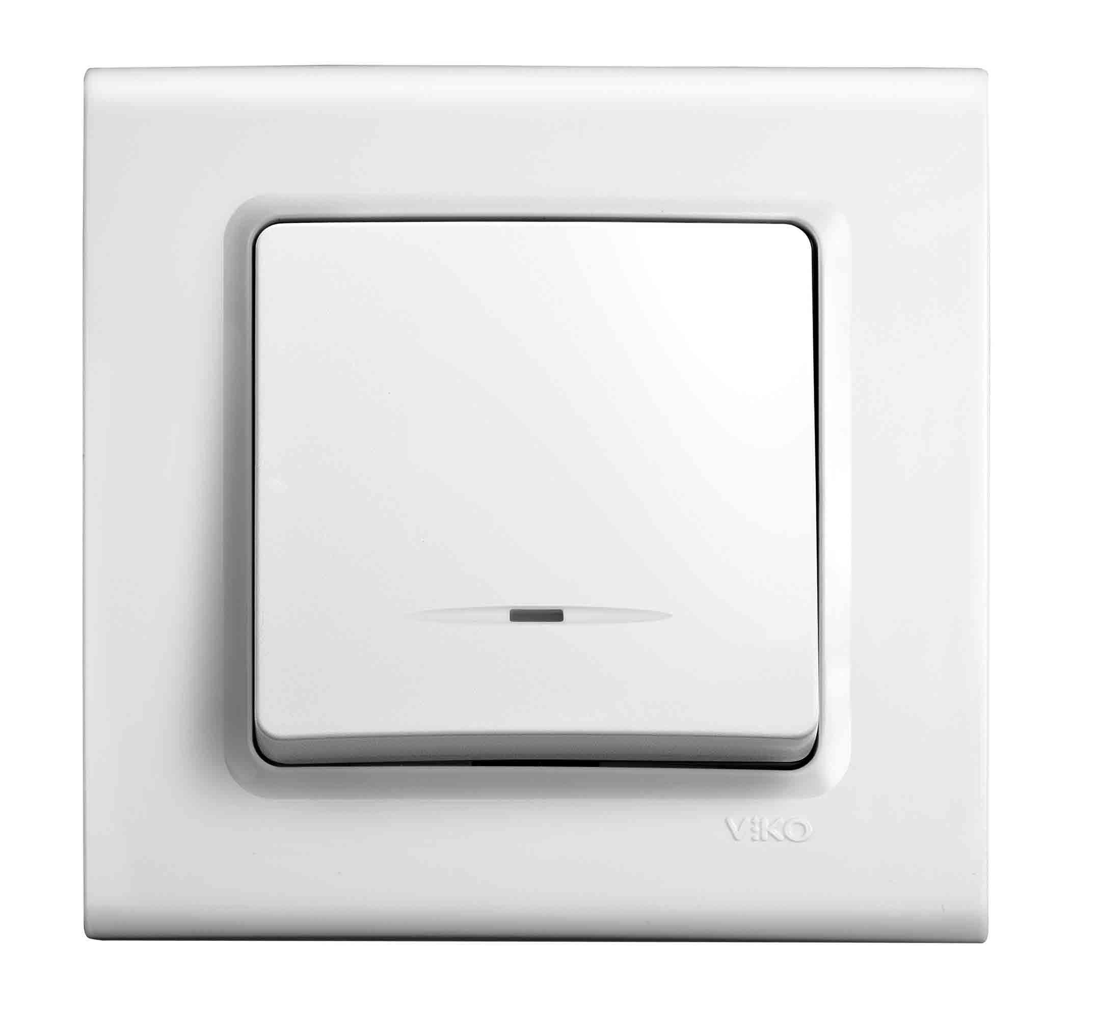 Выключатель одноклавишный Viko Linnera с подсветкой Белый (90400019)