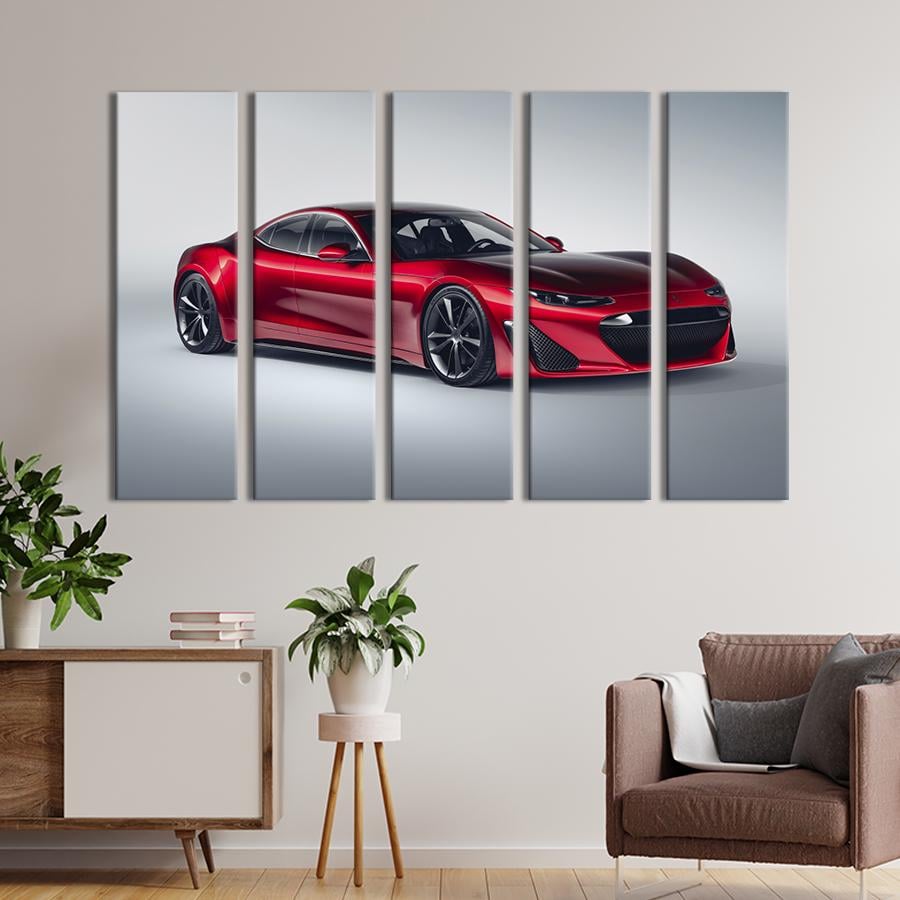 Картина на холсте Стильный красный автомобиль Drako Dragon 132x80 см (1257-51)