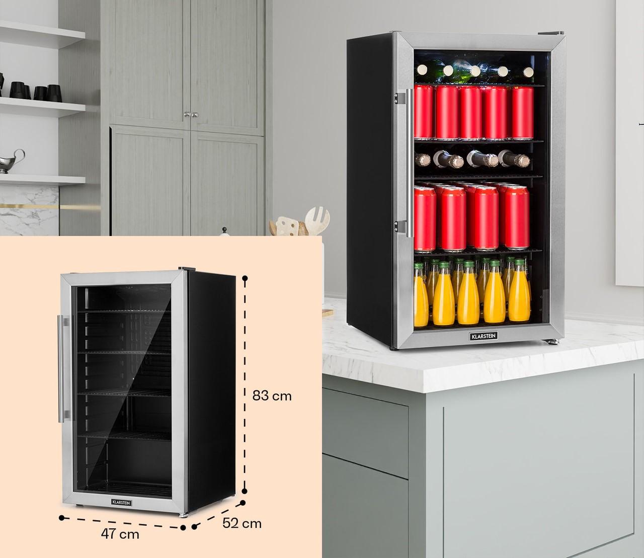 Холодильник вітрина KLARSTEIN Beersafe панорамні скляні двері з нержавіючої сталі 3XL 98 л 4 полиці - фото 4 Холодильник вітрина KLARSTEIN Beersafe панорамні скляні двері з нержавіючої сталі 3XL 98 л 4 полиці - фото 4