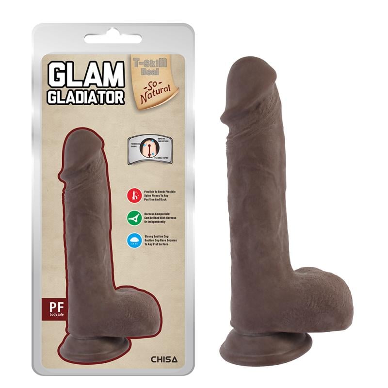 Фаллоимитатор на присоске Glam Gladiator Brown (1000064022)