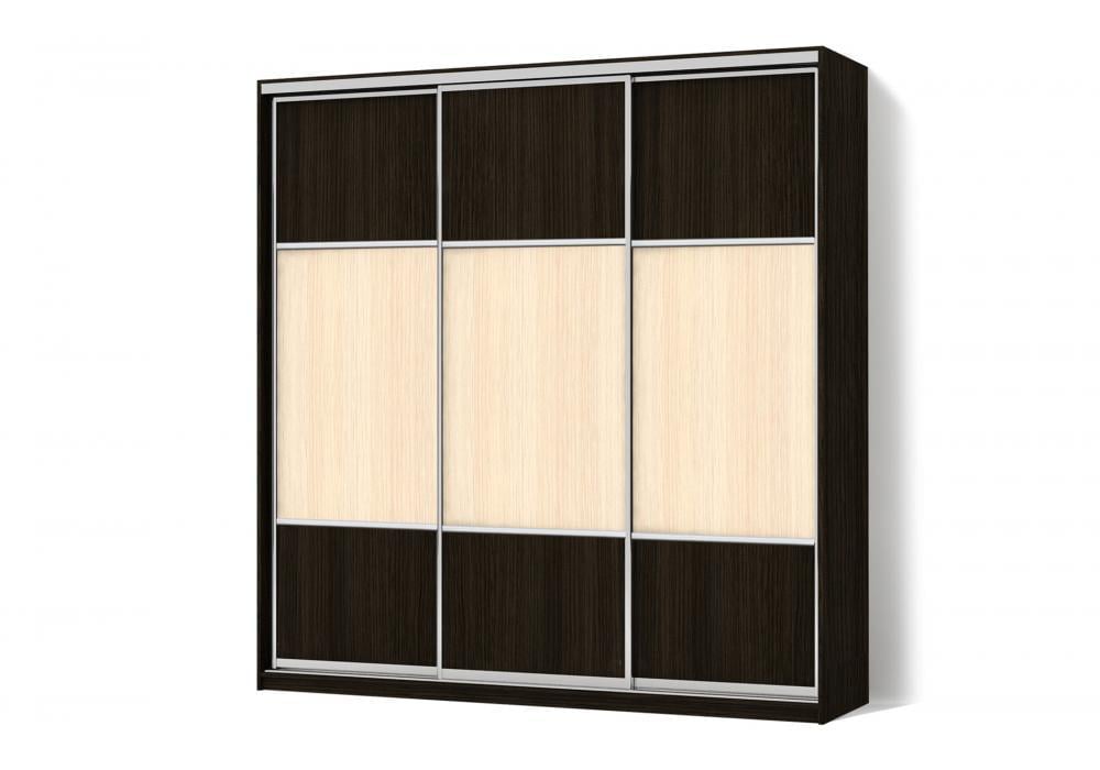 Шкаф-купе Luхe 3 двери Комби/Комби/Комби рисунок 205-205-205 CLS-I 2400х2100х600 мм Венге магия (50311)