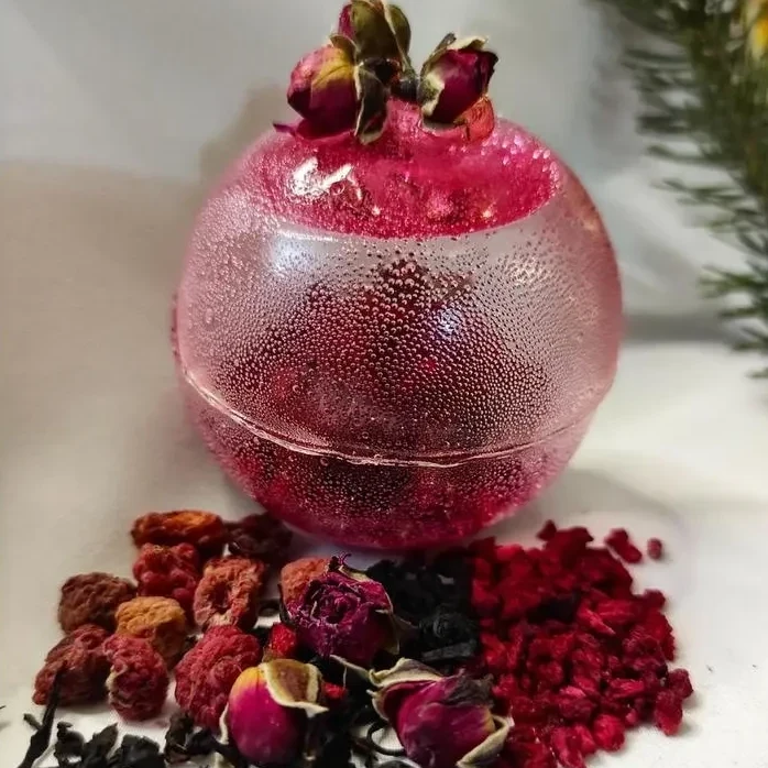 Чайна бомбочка Малиновий смузі ручна робота в подарунковій упаковці (28534068) - фото 2