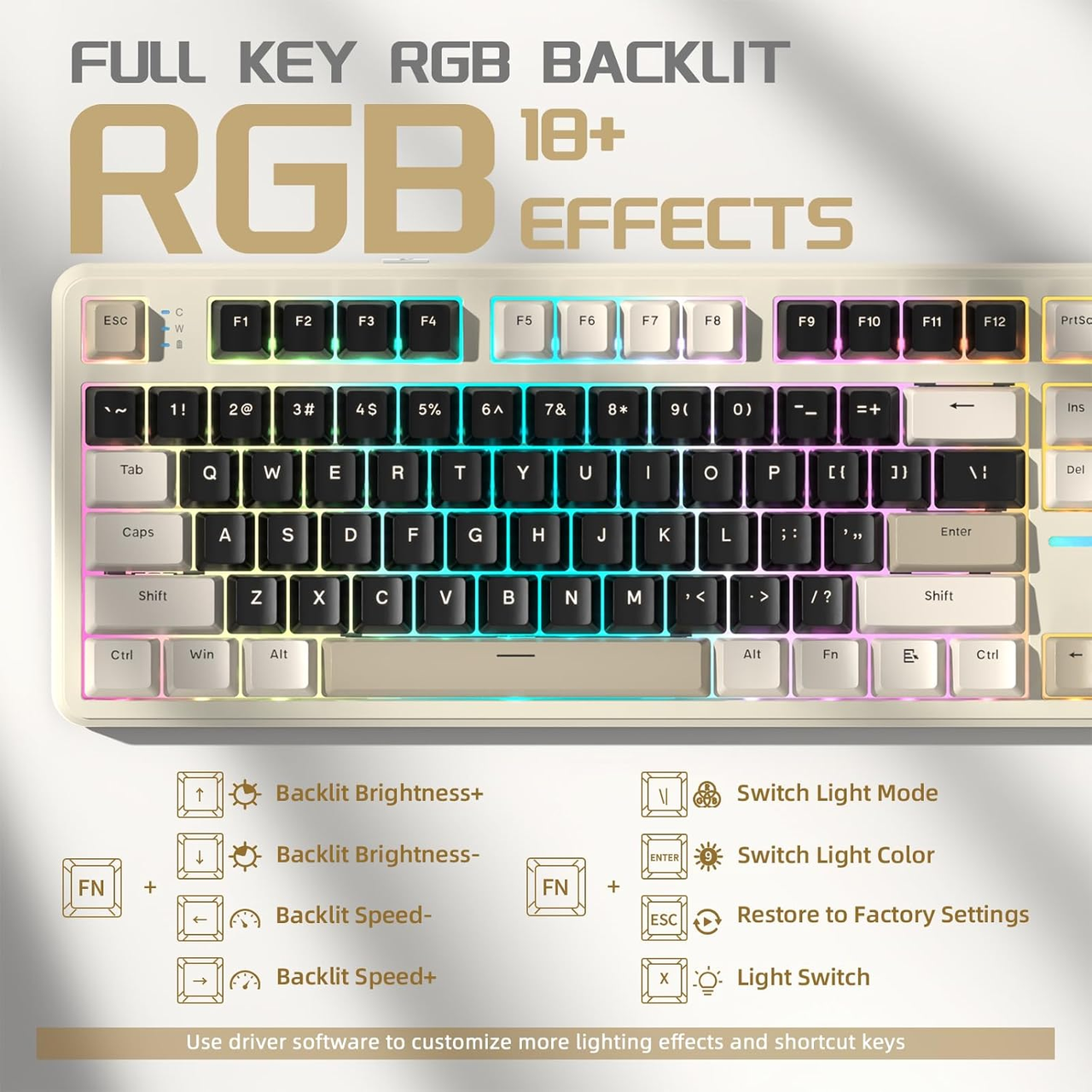 Клавиатура игровая attack shark X87 беспроводная механическая с RGB подсветкой с поддержкой HOT-SWAP - фото 6