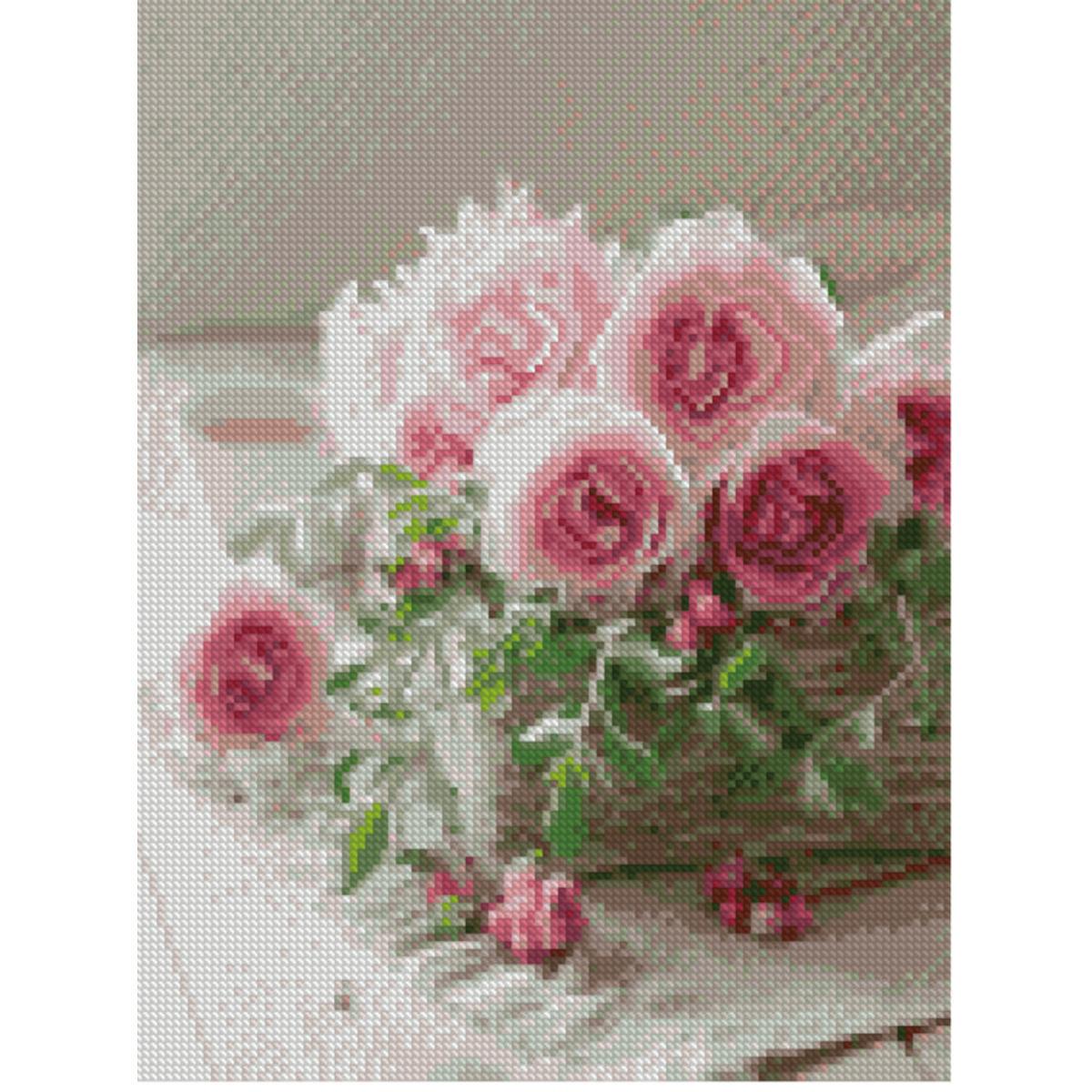 Алмазная мозаика Strateg Премиум Нежные розы 30x40 см (HX175)