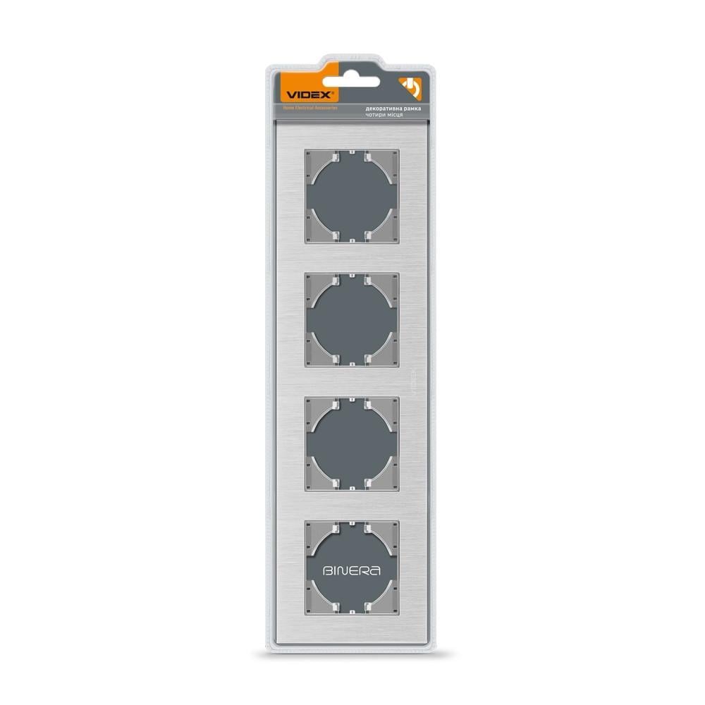 Рамка алюминиевая горизонтальная Videx Binera VF-BNFRA4H-SL