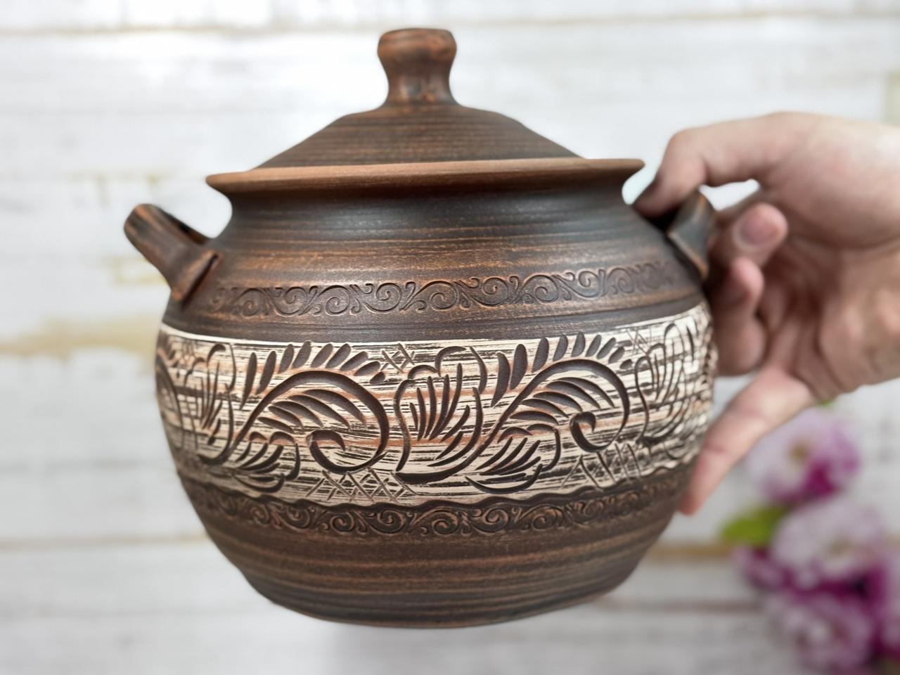 Супник глиняный с глазурью внутри 3 л (2708352152) - фото 3