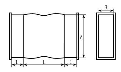 Вставка прямокутного перерізу гнучка 500х350 мм (1421-19) - фото 2