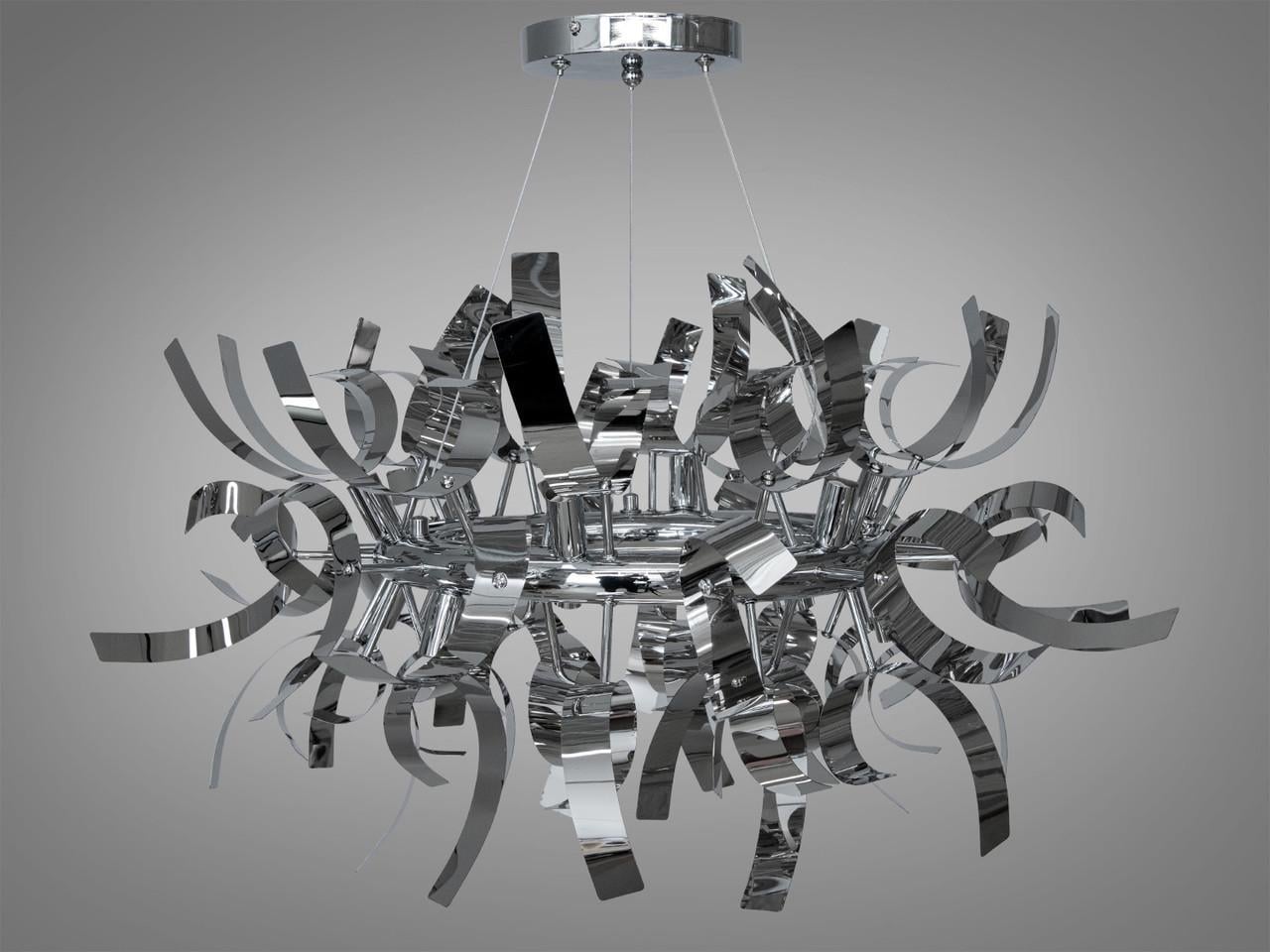 Люстра EcoLed в современном стиле Loft Черный на 1110-12HR Серебрянный