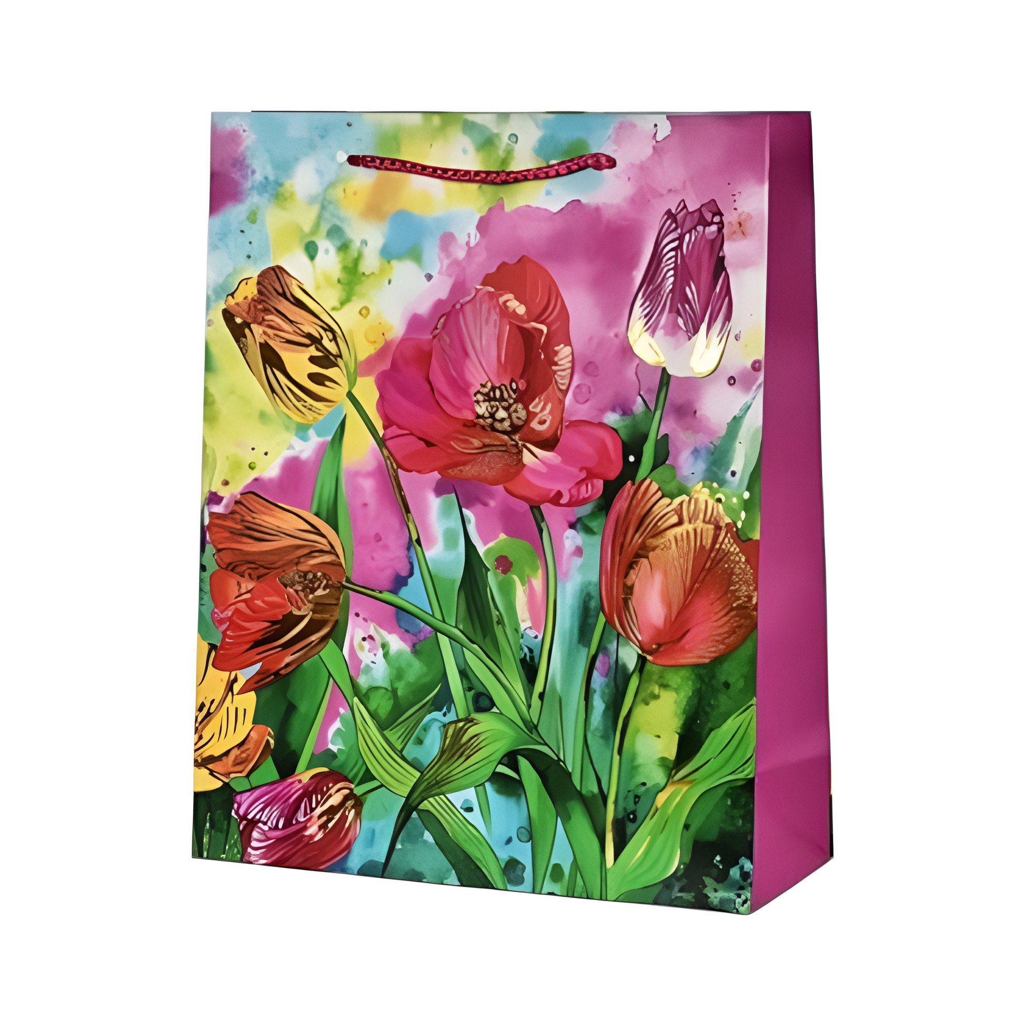 Подарочный пакет Stenson Flower Garden R95513-S с ручками 18х23х8 см (25307633)