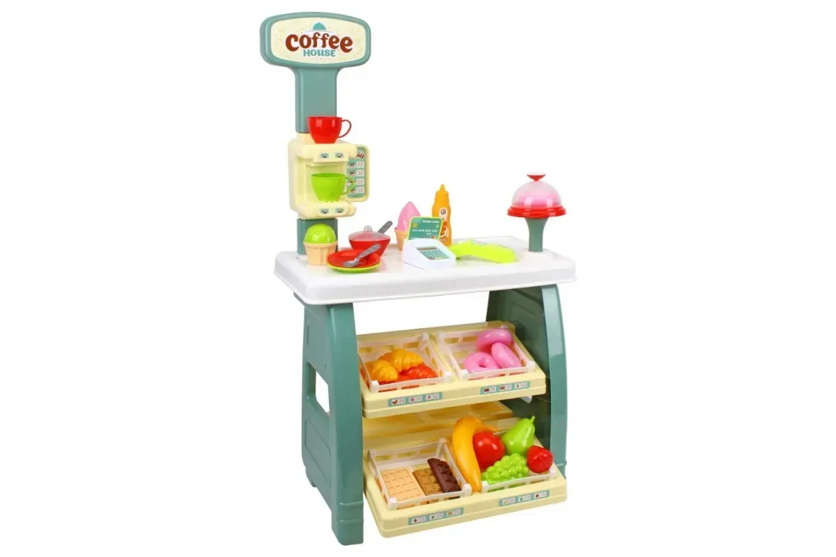 Детский игровой набор ТехноК Cofee house десертная торговая ятка из пластика 58х48х15,5 см Разноцветный (150-98-TH9765)