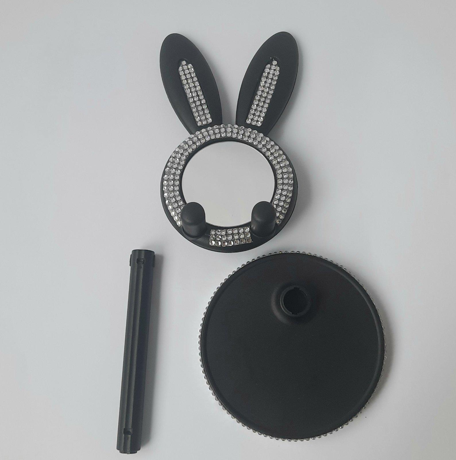 Держатель для телефона с заячьими ушками и зеркалом RT-8549 Черный