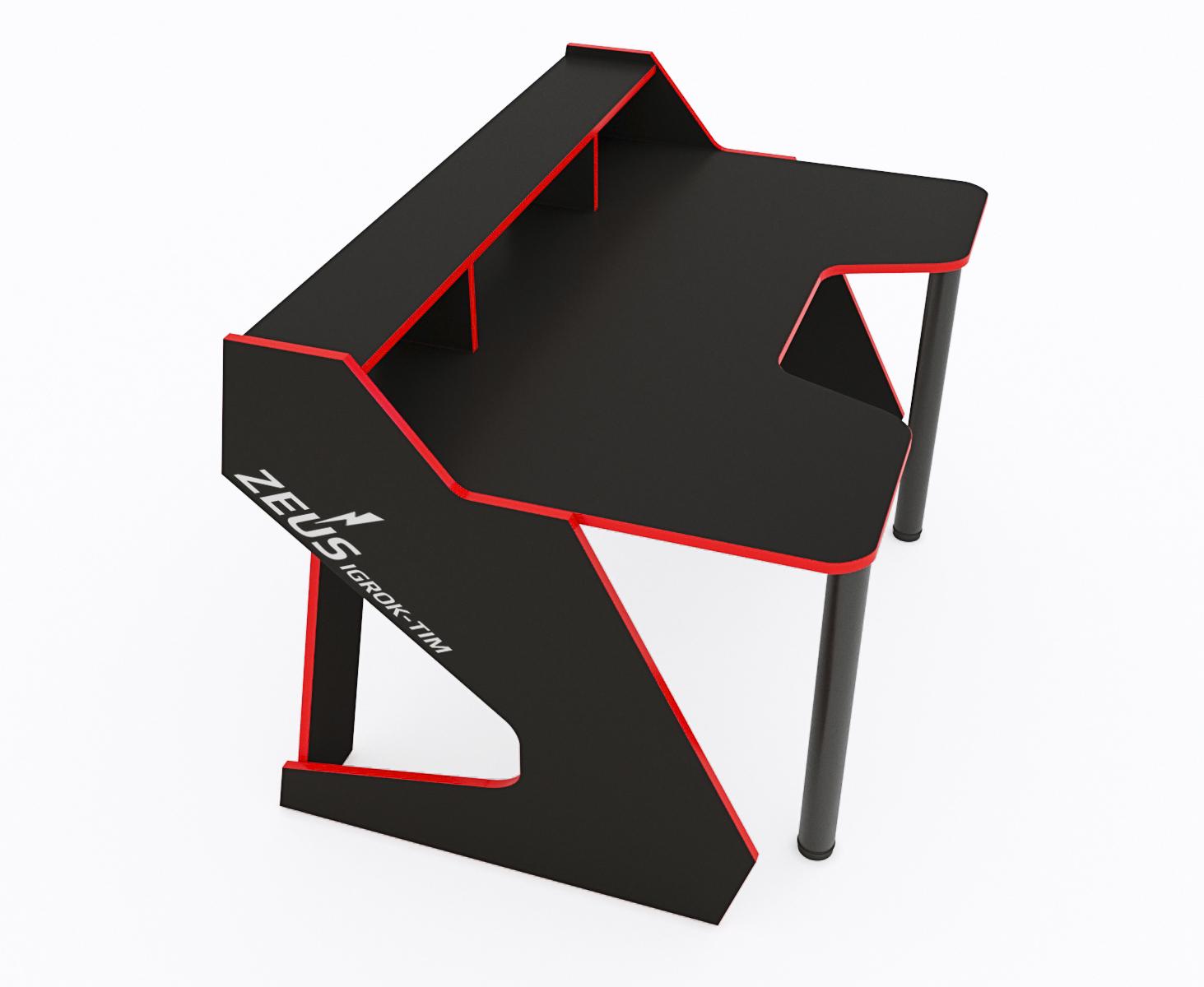 Стіл геймерський знадбудовою Zeus Igrok-Tim-2 ЛДСП Чорний/Червоний - фото 3 Стіл геймерський знадбудовою Zeus Igrok-Tim-2 ЛДСП Чорний/Червоний - фото 3