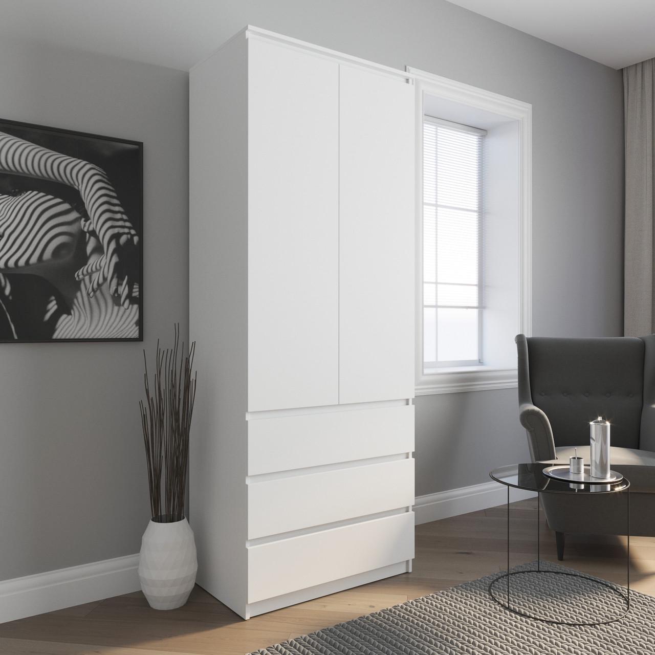 Шафа гардеробна Вайс R-9 802х500х2110 мм Білий (30810831) - фото 1 Шафа гардеробна Вайс R-9 802х500х2110 мм Білий (30810831) - фото 1