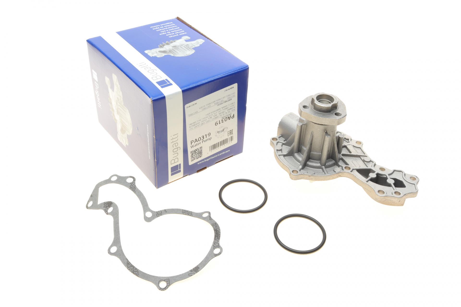 Водяная помпа Bugatti Audi/Seat/VW 1.3/1.4/1.6/D/TD/1.7/D/1.8/GT/GTE/1.9/D/TD/TDI/SDI/2.0/E 75-04 B/B 6 лопастей (PA0319)