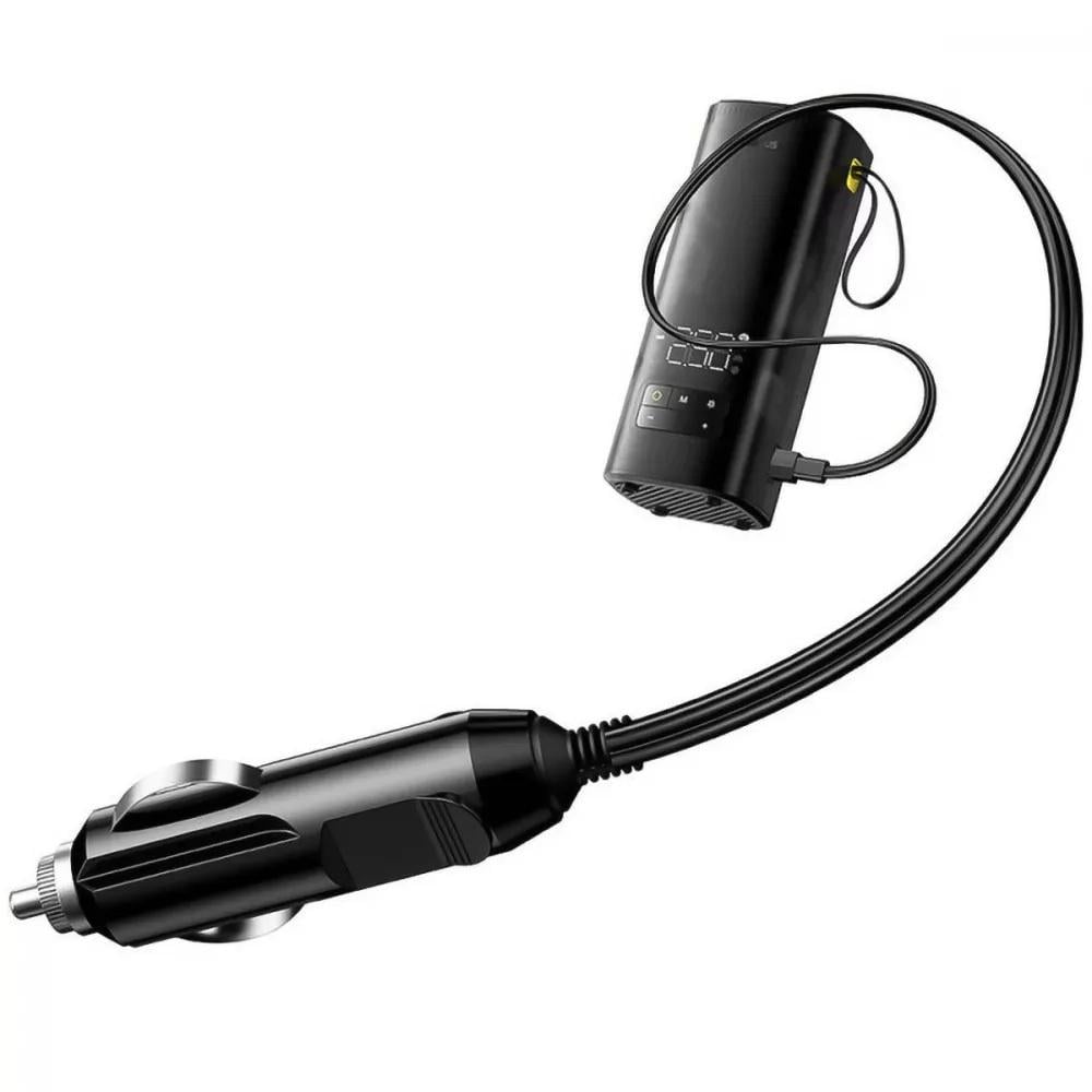 Компрессор автомобильный Baseus C11123202111-00 портативный SuperMini Mega Series с LED-дисплеем 4 режимами Black (618460) - фото 4 Компрессор автомобильный Baseus C11123202111-00 портативный SuperMini Mega Series с LED-дисплеем 4 режимами Black (618460) - фото 4